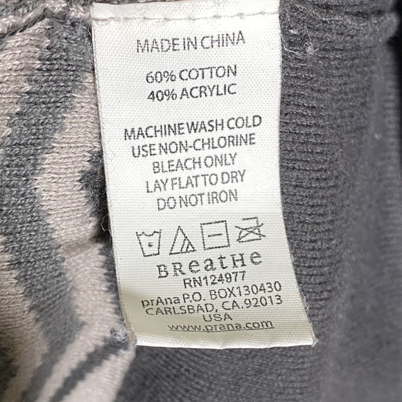 Prana Womens Dress Size Large Chevron Gray Hoodie Long Sleeve Meryl - Picture 7 of 7